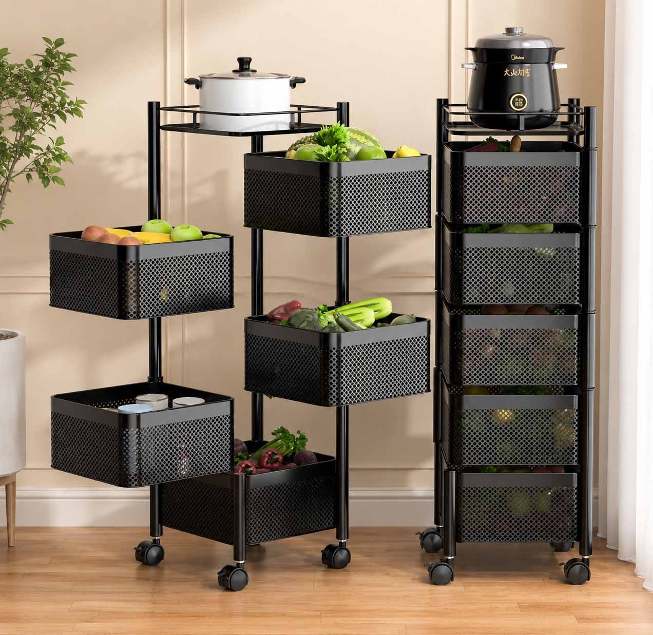 6 Layer Square Shape Kitchen Rack